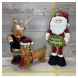 Three Christmas Decorations Including Dancing Rudo