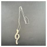 Sterling Silver Modernist Necklace, 15", 925, 9.9