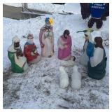 Vintage 9-Piece Empire Blow Mold Nativity Scene (W