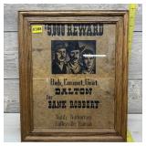 Framed "Wanted Rewards" photo, believed not orig