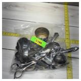 Assortment of silver-coated items including Holmes