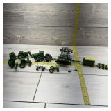 Lot of 10 ERTL John Deere Toy Tractors and Impleme
