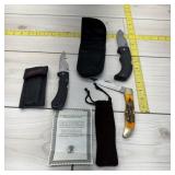 Three Knives Including Folding Knife, NAHC Hunter