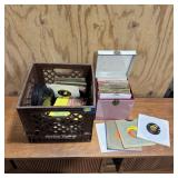 Large assortment of 45 RPM vinyl records including