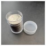 Tube Of 16 Kennedy Half Dollars Including Bicenten