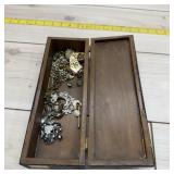 Box w/ Several Vintage Gold Toned Rinestone, Cryss