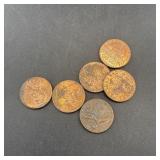 (6) 2009-D Lincoln Memorial Cents