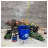 Assortment Of Kids Toys Including Tractors And Mis