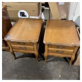Pair of one-drawer end tables, approx. 27.5" tall