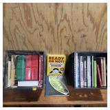 Large assortment of cookbooks and a recipe box