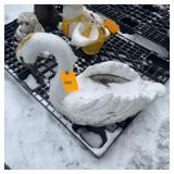 Concrete goose decoration approximately 18" tall