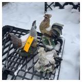 Three-piece chicken and rooster decorations