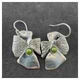 Hagit Gorali Israel Sterling Silver Green Pearl Ea