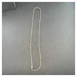 Sterling Silver Bead Necklace, 18", 925 Italy, 7.
