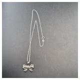 Sterling Silver Bow Necklace, 18-ï¿½", 925 Sterling