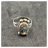 Native American Sterling Silver Abalone Ring, Size