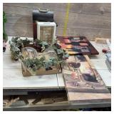 Lot Of Wine Dï¿½cor Including Canvas Wine Photos, W