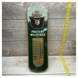 6"x18" Smokey the Bear Metal Thermometer Adverti