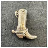 Sterling Silver Boot Charm Pendant, 925, 3.1 GRAMS