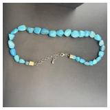 Jet King Turquoise Necklace, DK 925, 18", 20.3 GR