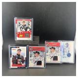 Lot of 5 NASCAR patch cards including Tyler Reddic