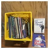 Assortment of books including Ronald Reagan, How t