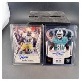 Two autograph rookie football cards - Dion Sims an