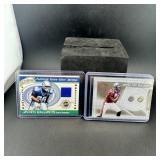 Two authentic patch football cards - James William