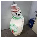 Vintage 46-inch tall snowman blow mold; lights up