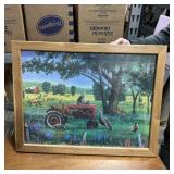 Framed Farm Animal Tractor Puzzle; Approx. 30 X 23