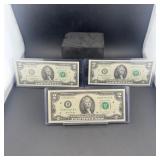 Three Sequential 2017-a $2 Notes, Crisp Unc