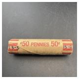 Roll Of Mixed-date Wheat Pennies, Some Better End