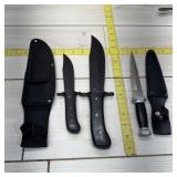 Two-Piece Stainless Steel Knife Set with Sheaths,