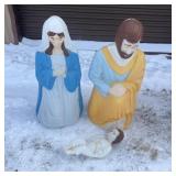 Vintage 3-Piece Empire Blow Mold Nativity Set