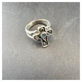 PZ Israel Sterling Silver Cross Ring