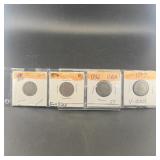 Four Liberty Head V Nickels (1895-1897)