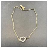 Sterling Silver Slider Heart Bracelet