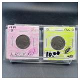 Two Buffalo Nickels (1926-D & 1931-S)