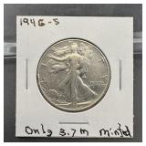 1946-S Walking Liberty Silver Half Dollar
