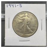 1941-S Walking Liberty Silver Half Dollar