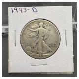 1943-D Walking Liberty Silver Half Dollar