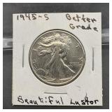 1945-S Walking Liberty Silver Half Dollar