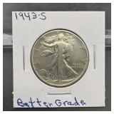 1943-S Walking Liberty Silver Half Dollar