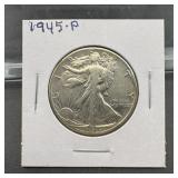 1945 Walking Liberty Silver Half Dollar