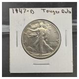 1947-D Walking Liberty Silver Half Dollar