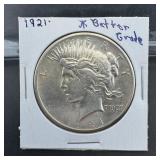 1921 Peace Silver Dollar