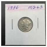 1936 Mercury Silver Dime (Higher Grade)