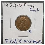 Error 1953-D Lincoln Wheat Cent