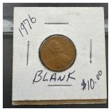 1976 Lincoln Cent Error (blank Reverse)