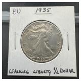 1935 Walking Liberty Silver Half Dollar